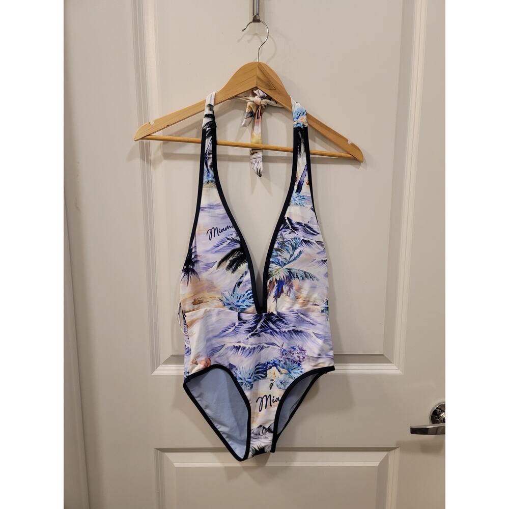 River Island Halter One Piece Swimsuit - Picture 4 of 9